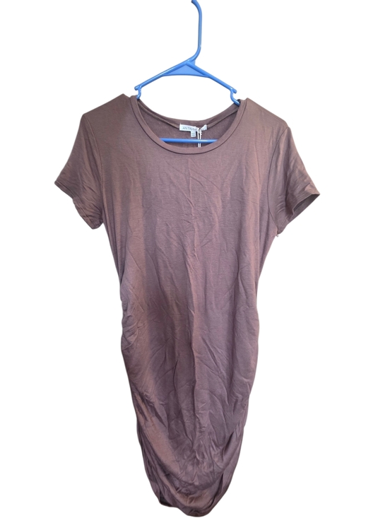 antistar Tops - Antistar  Mauve-Brown Short Sleeve Tee Dress